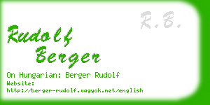 rudolf berger business card